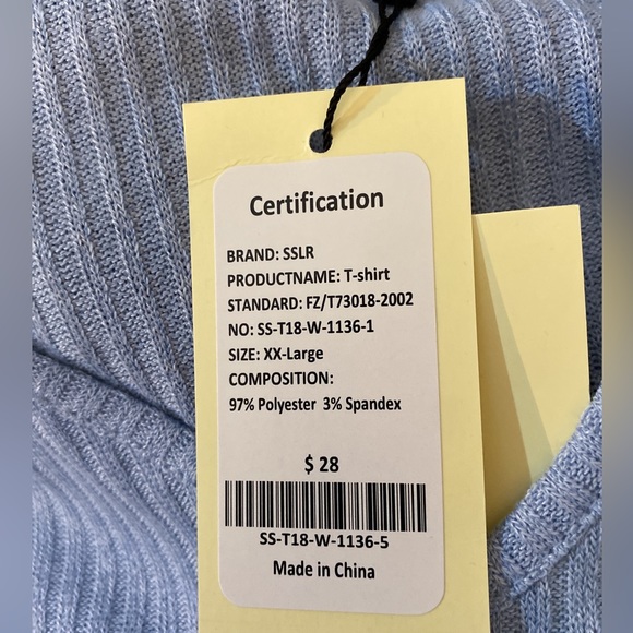 New SSLR V Neck T Shirts for Women Short Sleeve Summer Tops Ribbed Trendy Shirts - Picture 8 of 15